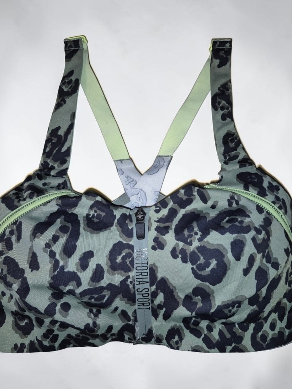 Victorias Secret Sport Incredible Knockout Max Sports Bra Leopard Green 38C🔥